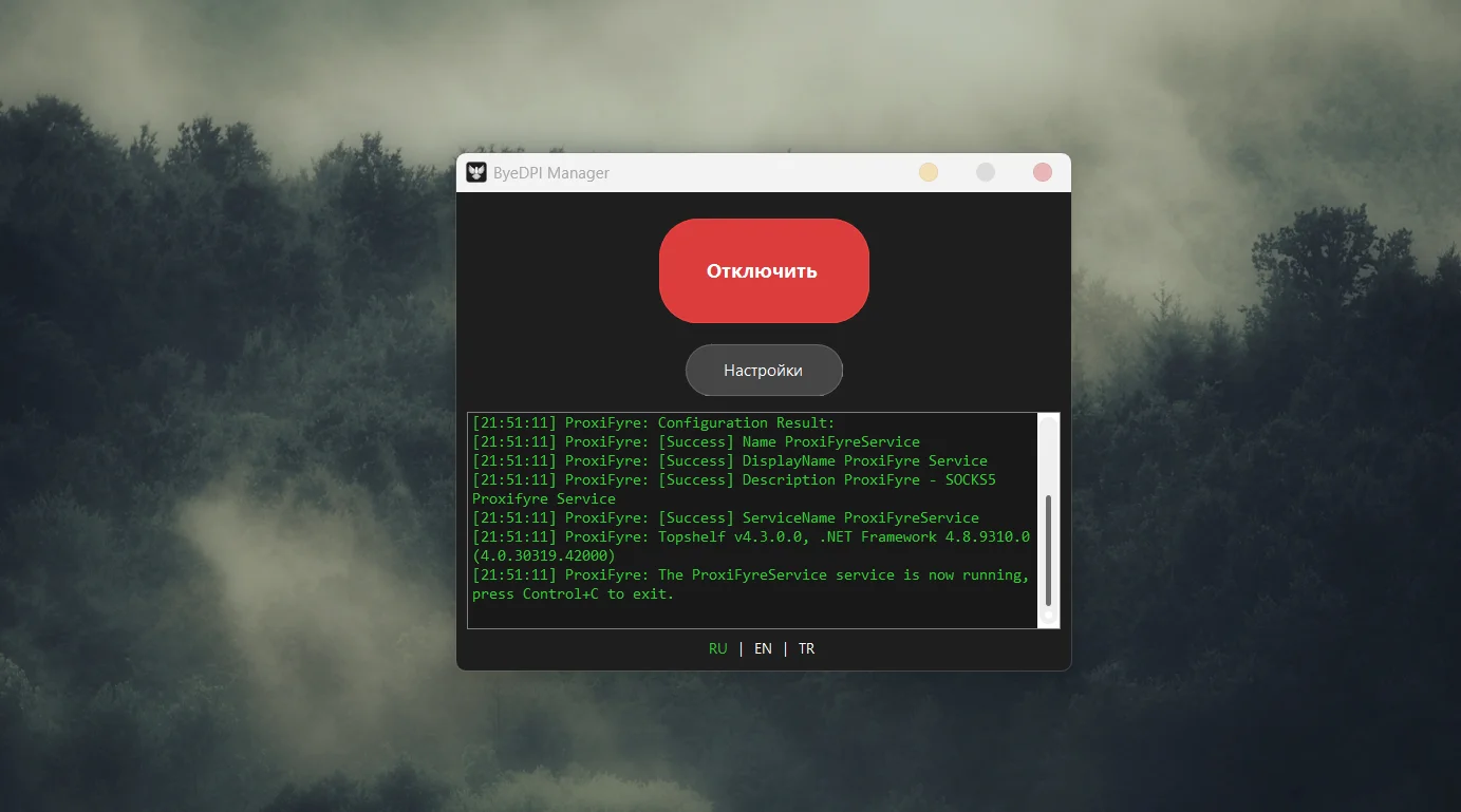 Установка и настройка ByeDPI Manager